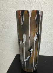 Abstrakt vase i brun 28 cm - blank