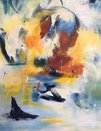 "Drømmen" Visuelt maleri med tanker om vand - et mellemstor maleri  