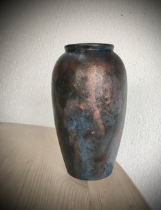 bæredygtig vase 18 cm blå/kobber